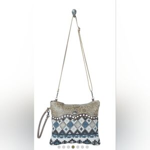 MYRA EMBOSSED LEATHER CROSSBODY BAG